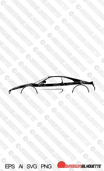 Digital Download supercar silhouette vector  - Ferrari F355 Berlinetta. EPS | SVG | Ai | PNG