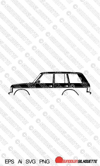 Digital Download car silhouette vector - Range Rover Classic 5-door EPS | SVG | Ai | PNG