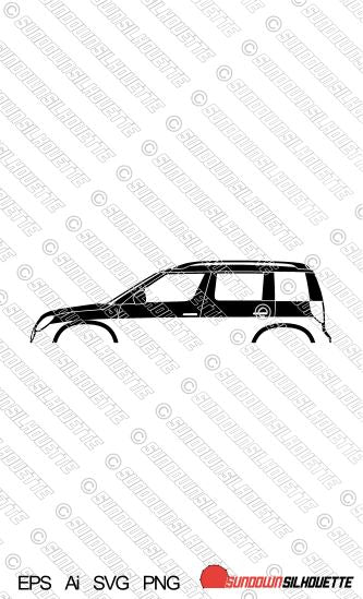 Digital Download car silhouette vector - Skoda Yeti 2009-2012 EPS | SVG | Ai | PNG