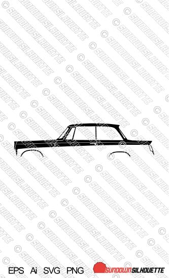 Digital Download car silhouette vector  - Triumph Herald Saloon 1959-1967 EPS | SVG | Ai | PNG